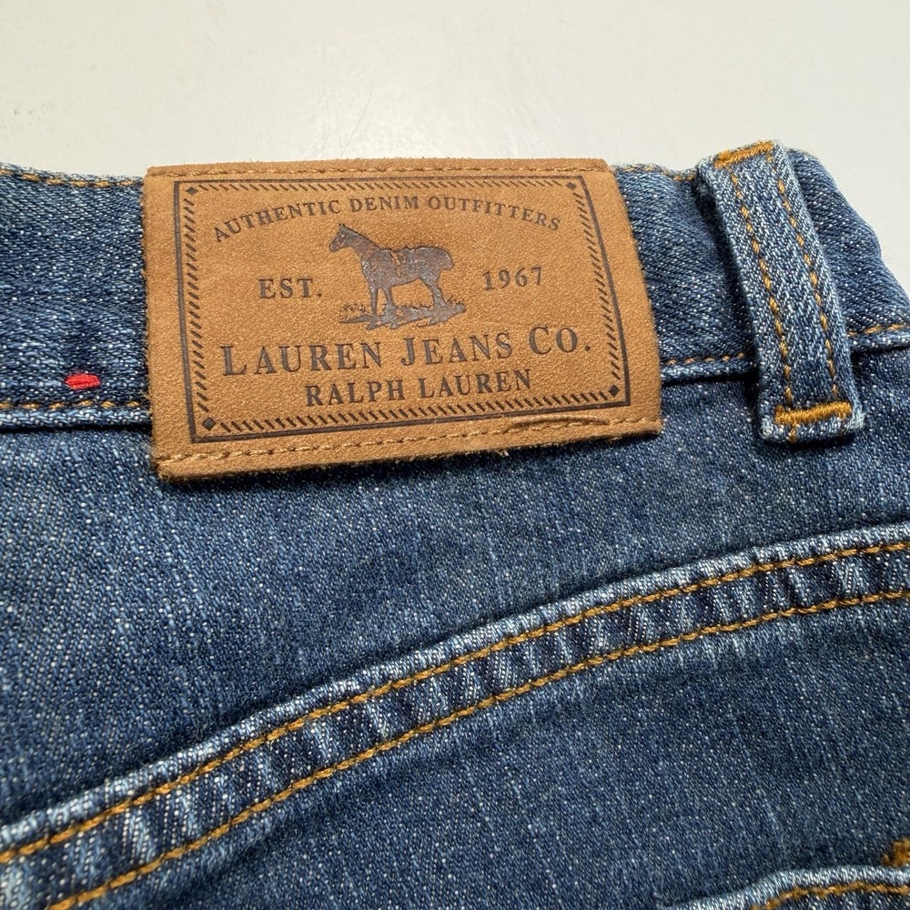 Ralph Lauren Women's Blue Denim Jeans Raw Hem 2 Straight Leg Classic